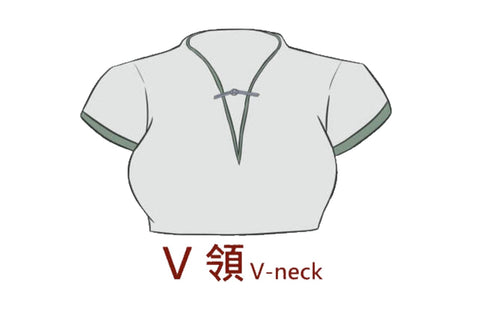 V-neck collar qipao