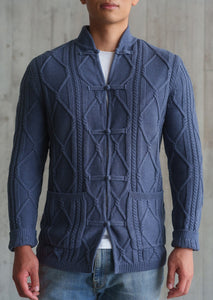 Cable Knit Tang Jacket (Medium Blue)