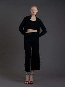 Two Piece Knitted Cardigan Set (Black)